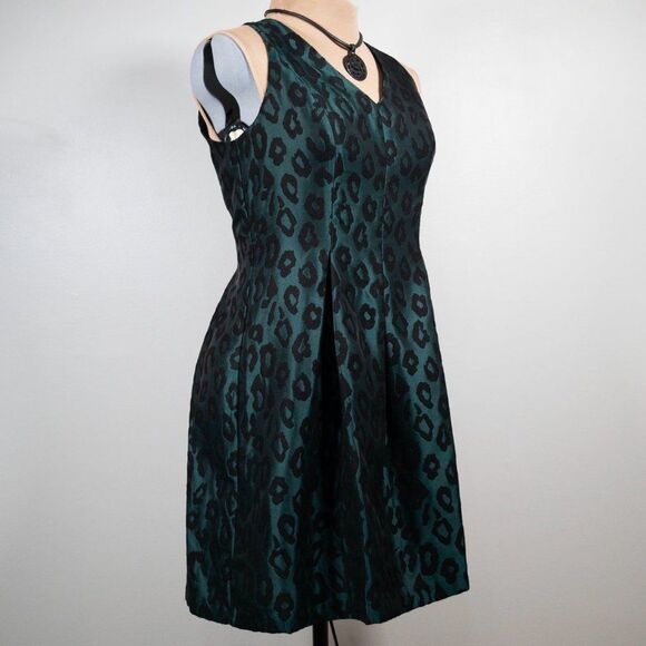 Ann Taylor LOFT Petite Leopard Jacquard Flare Dress - Picture 7 of 12